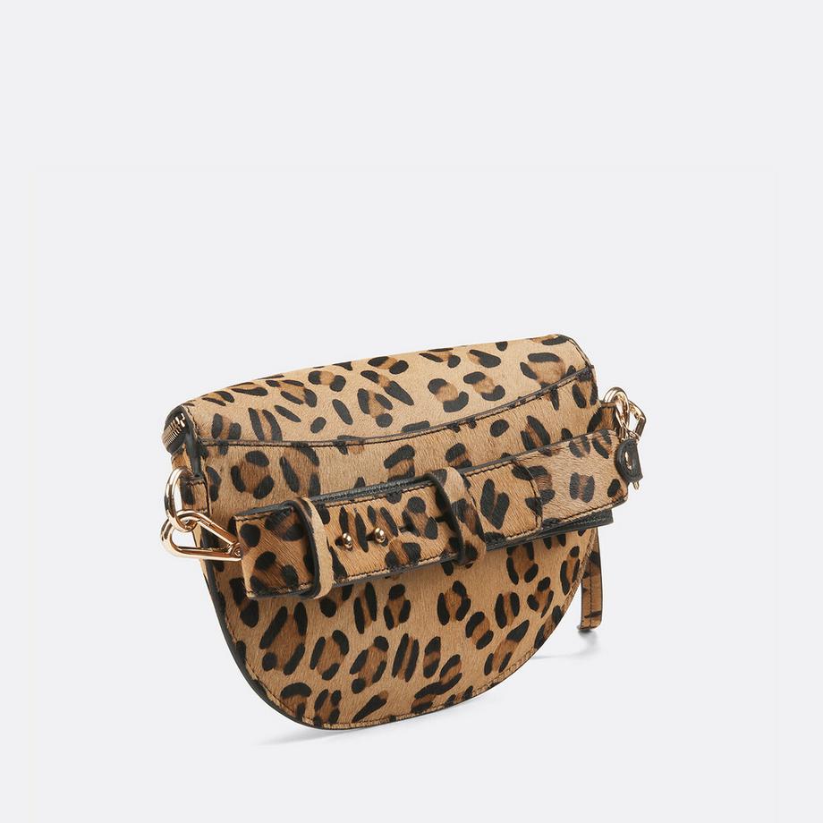 La Redoute Collections Sac banane en cuir imprimé léopard  