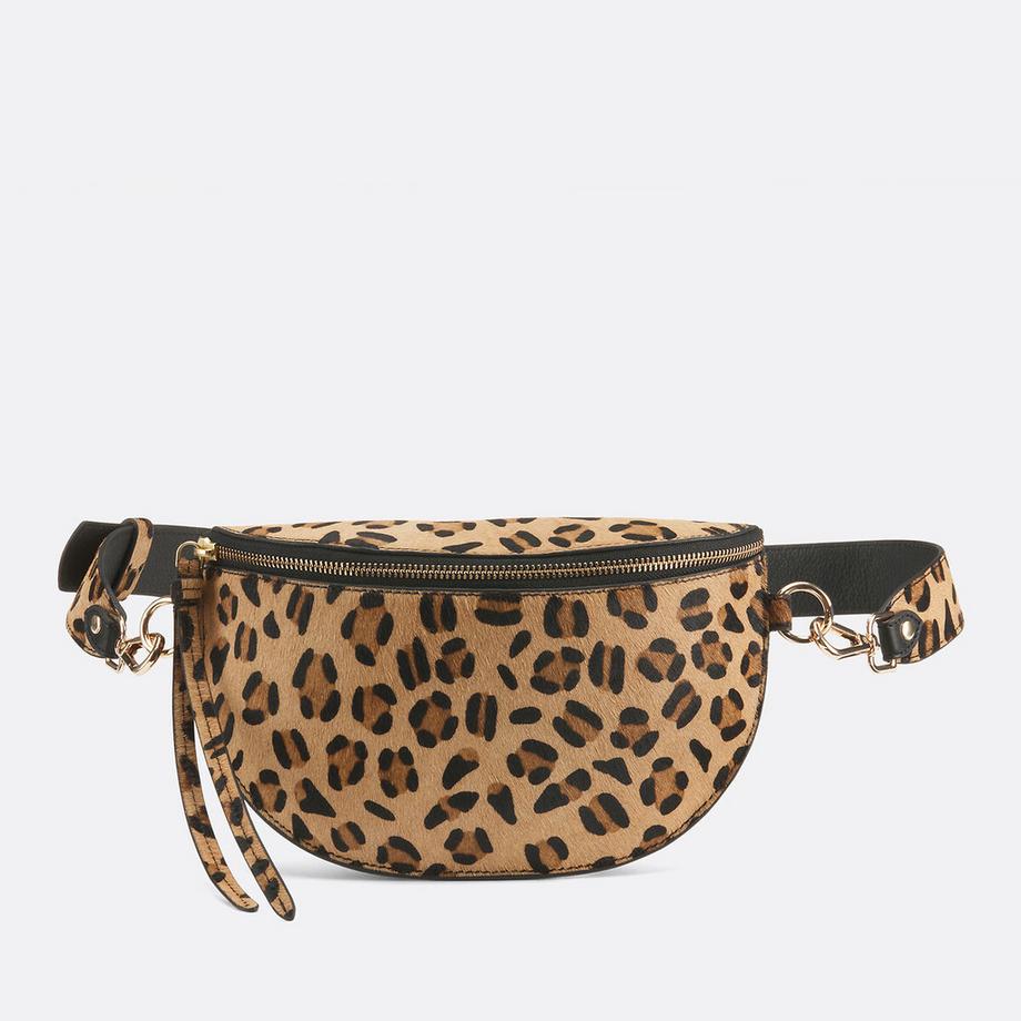 Sac banane en cuir imprimé léopard