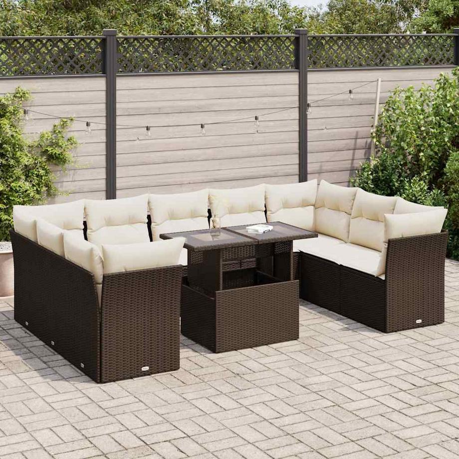 VidaXL Ensemble de canapés de jardin rotin synthétique  