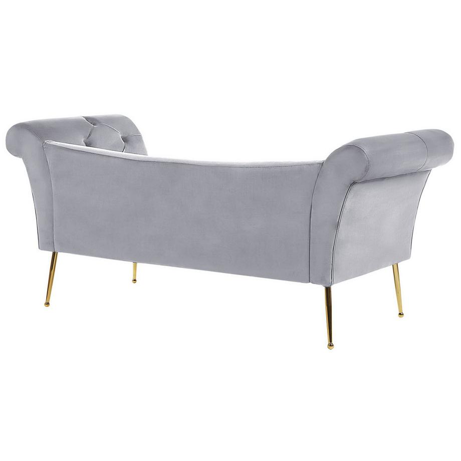Beliani Chaise longue en Velours Rétro NANTILLY  