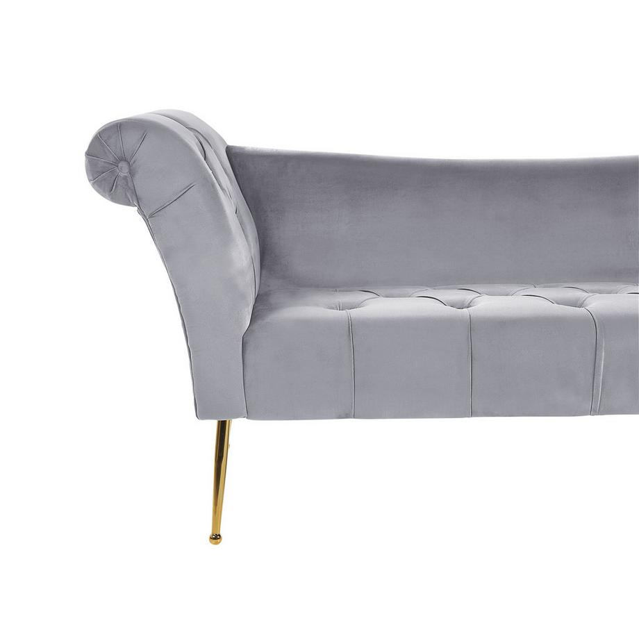 Beliani Chaise longue en Velours Rétro NANTILLY  