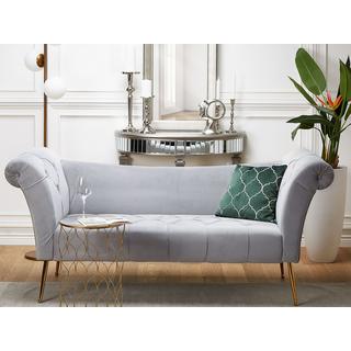 Beliani Chaiselongue aus Samtstoff Retro NANTILLY  