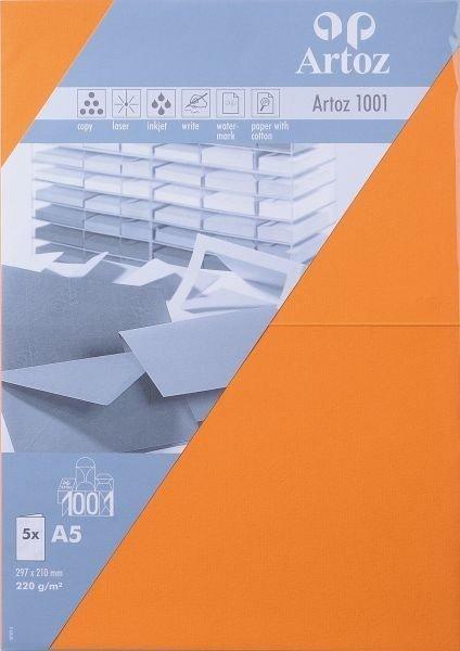 Artoz ARTOZ Karten 1001 A5 107392265 220g, orange 5 Blatt  