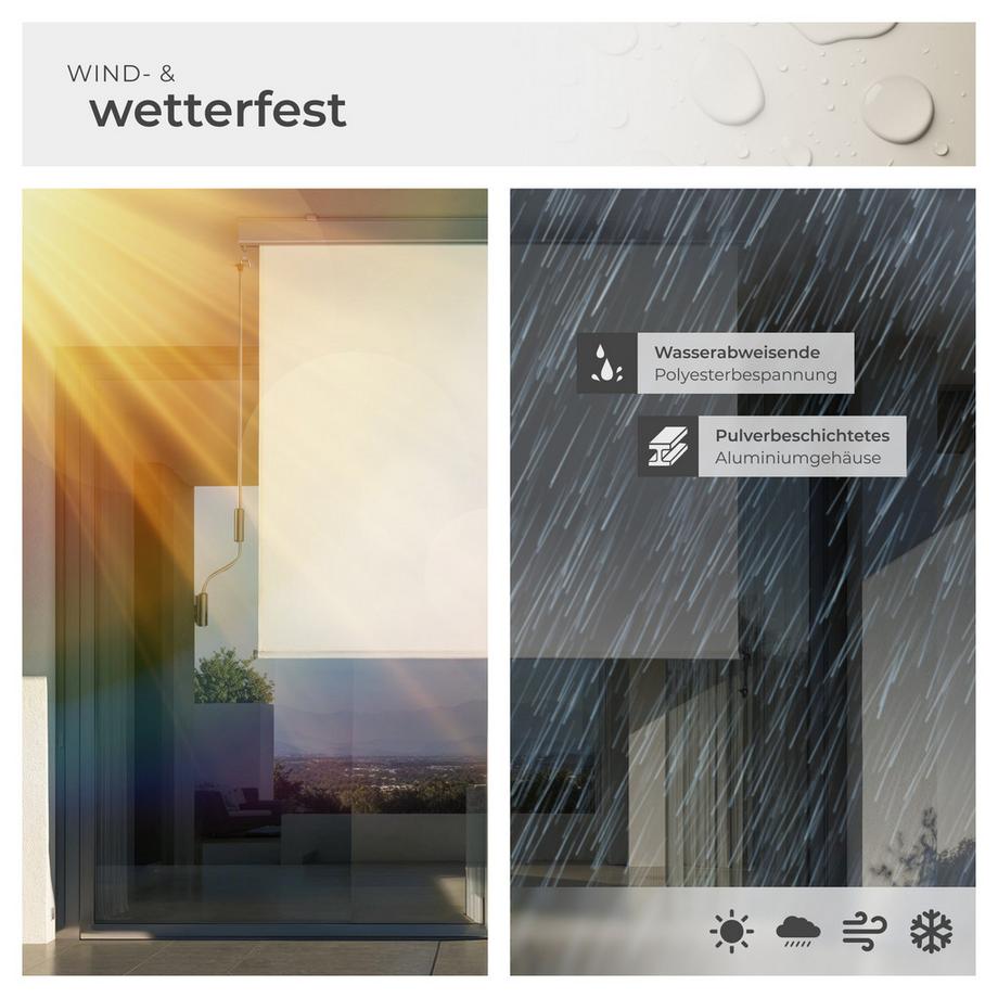 Tectake Senkrechtmarkise Eloise verschiedene Größen UV-beständig und wasserabweisend  