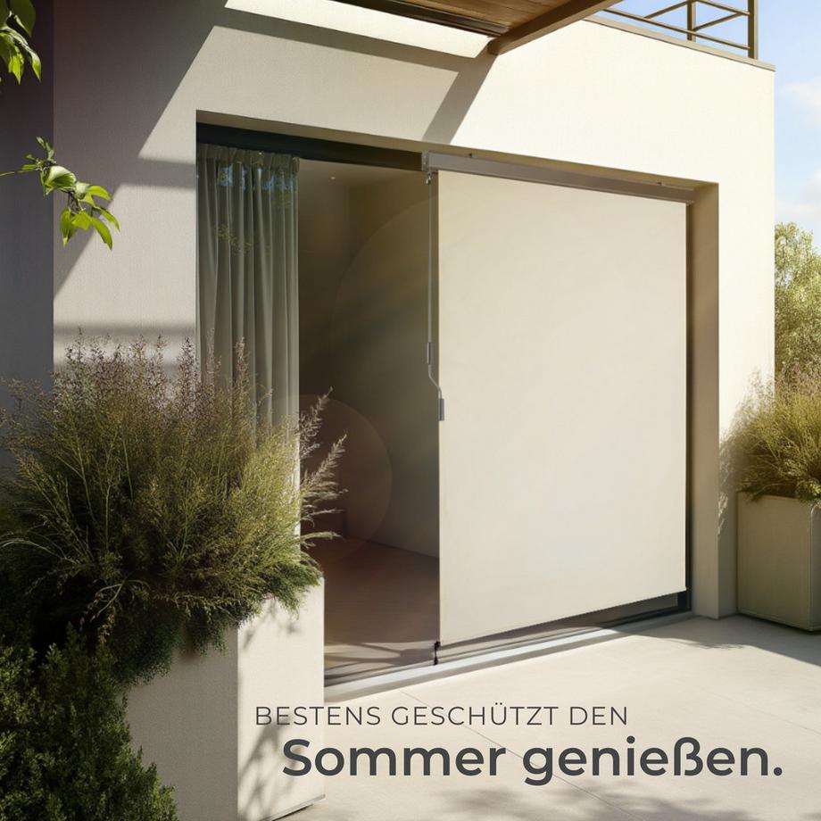 Tectake Senkrechtmarkise Eloise verschiedene Größen UV-beständig und wasserabweisend  