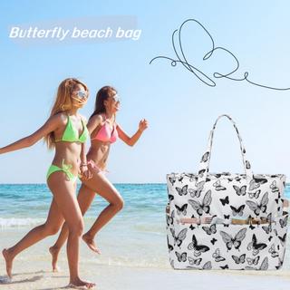 Only-bags.store  Große Strandtasche mit Reißverschluss Wasserdichte Umhängetasche Tragetasche Shopper 