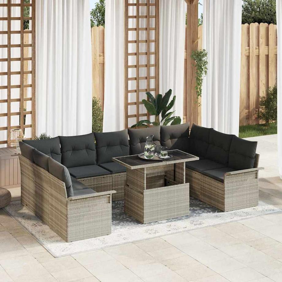 VidaXL Set da pranzo per esterni Polyrattan  