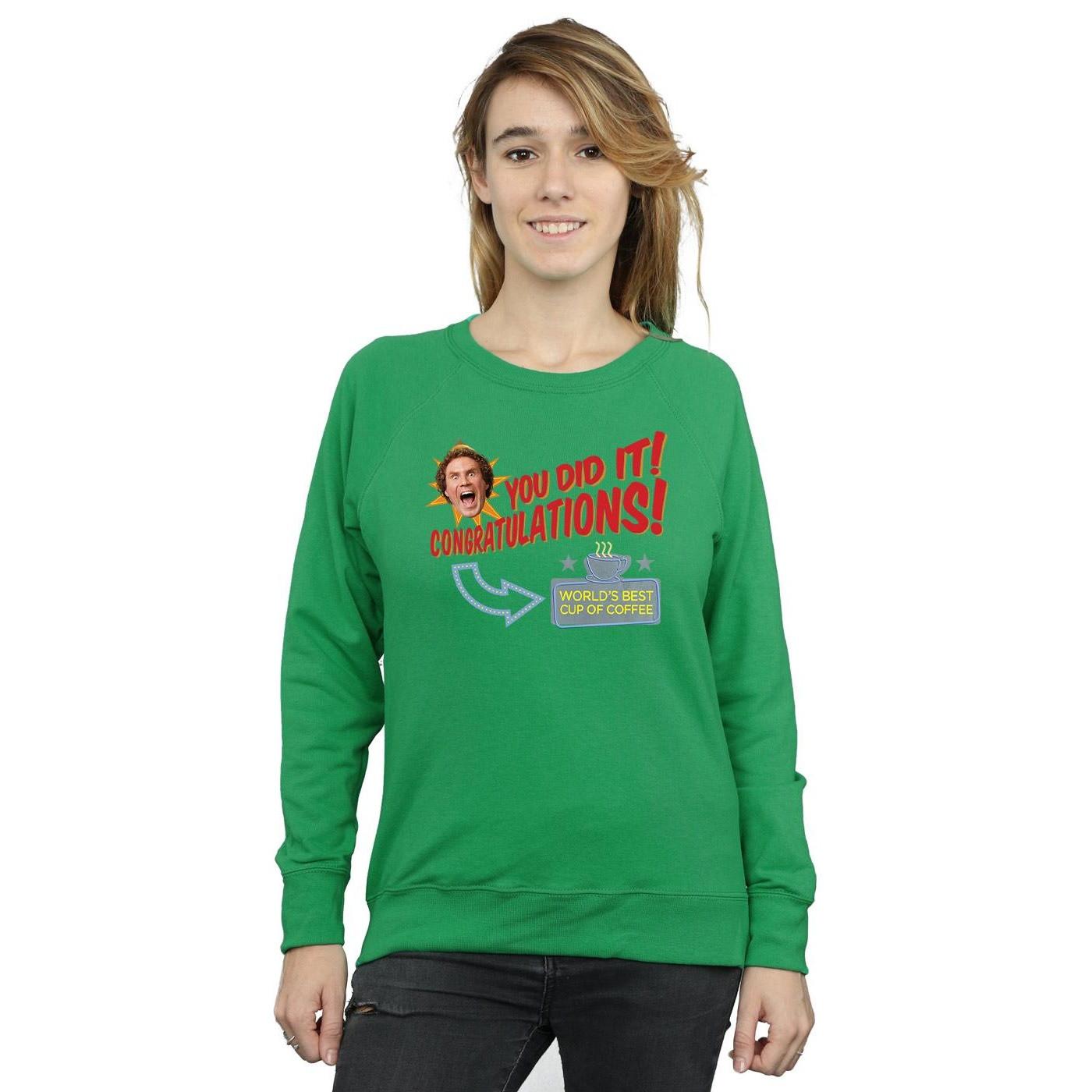 Elf World's Best Coffee Grafikdruck Sweatshirt  