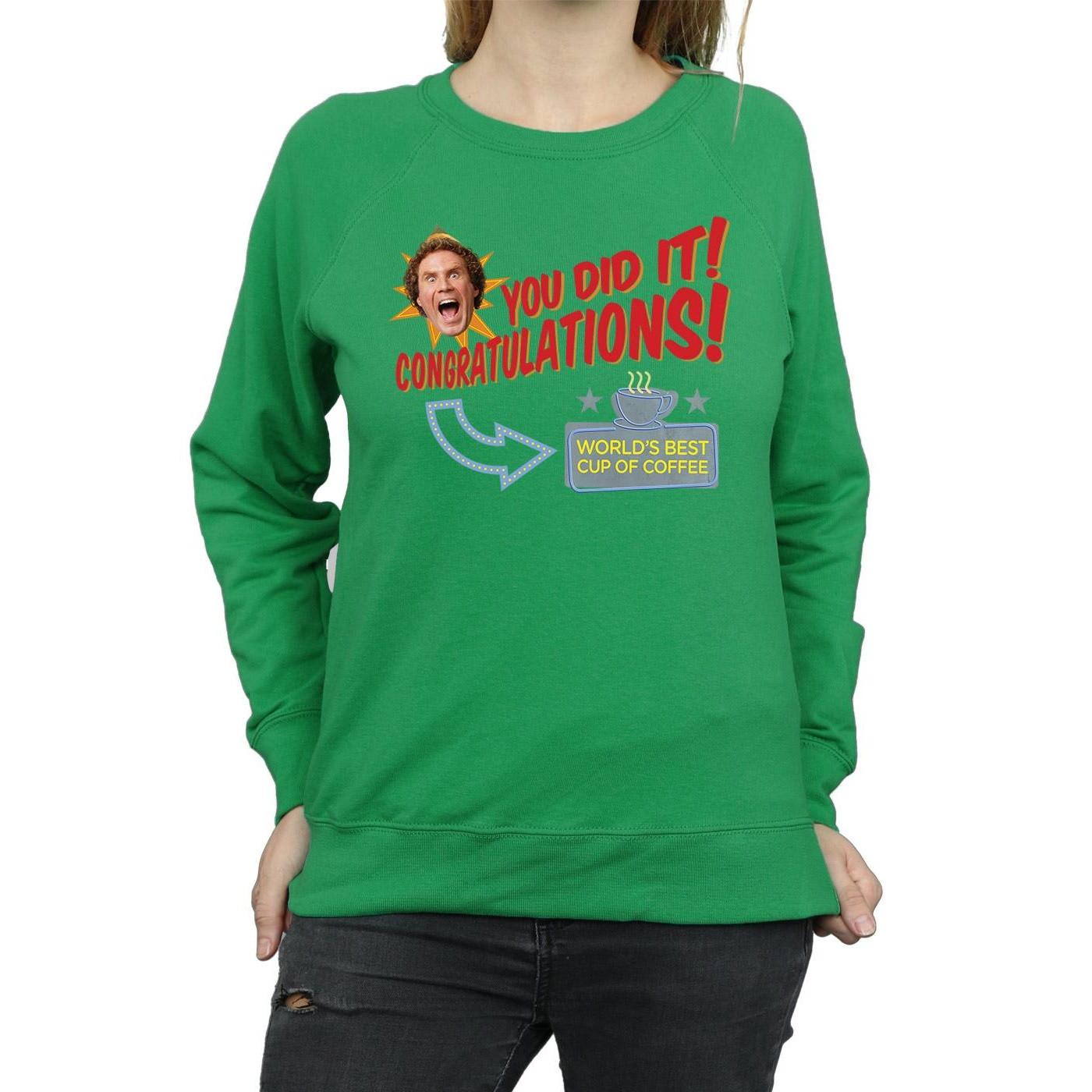 Elf World's Best Coffee Grafikdruck Sweatshirt  