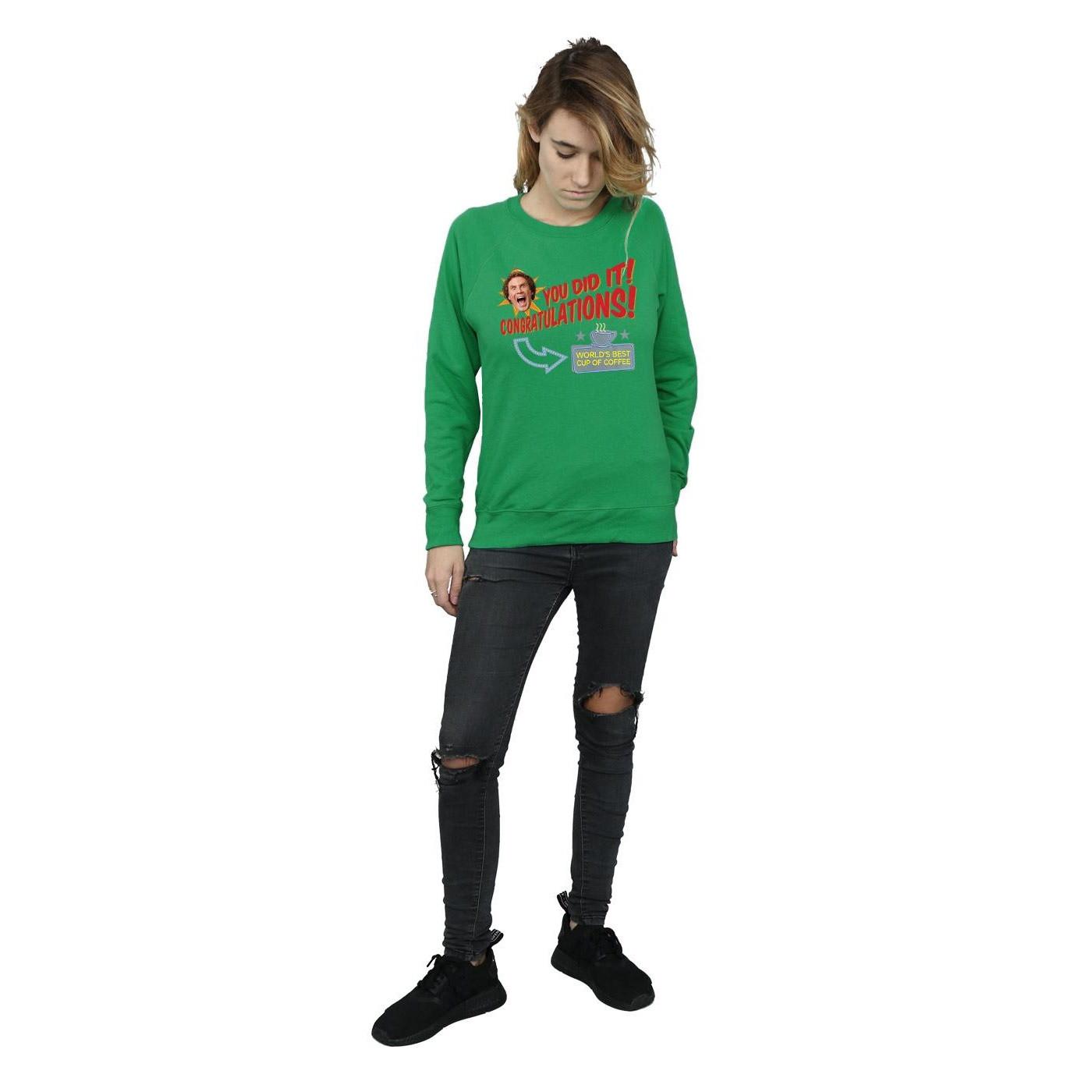 Elf World's Best Coffee Grafikdruck Sweatshirt  