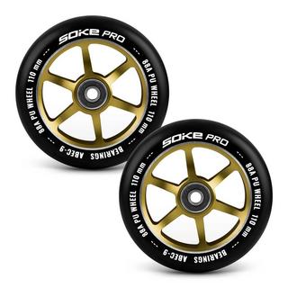 B2X  Roues dorées pour scooter 110 mm - pack de 2 
