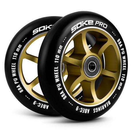 B2X  Roues dorées pour scooter 110 mm - pack de 2 