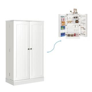 Northix Armoire de rangement à deux portes avec 6 étagères réglables 59 x 30,5 x 103,5 cm Blanc  