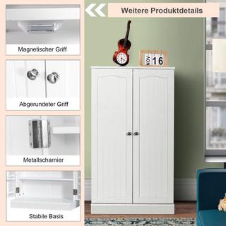 Northix Armoire de rangement à deux portes avec 6 étagères réglables 59 x 30,5 x 103,5 cm Blanc  