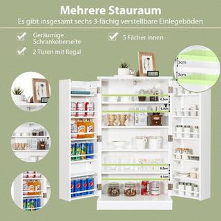 Northix Armoire de rangement à deux portes avec 6 étagères réglables 59 x 30,5 x 103,5 cm Blanc  