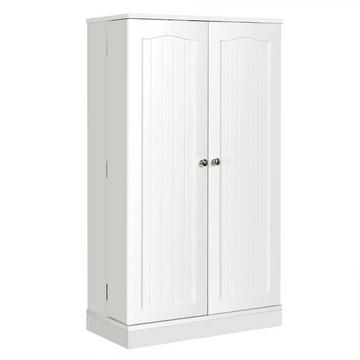 Armoire de rangement à deux portes avec 6 étagères réglables 59 x 30,5 x 103,5 cm Blanc