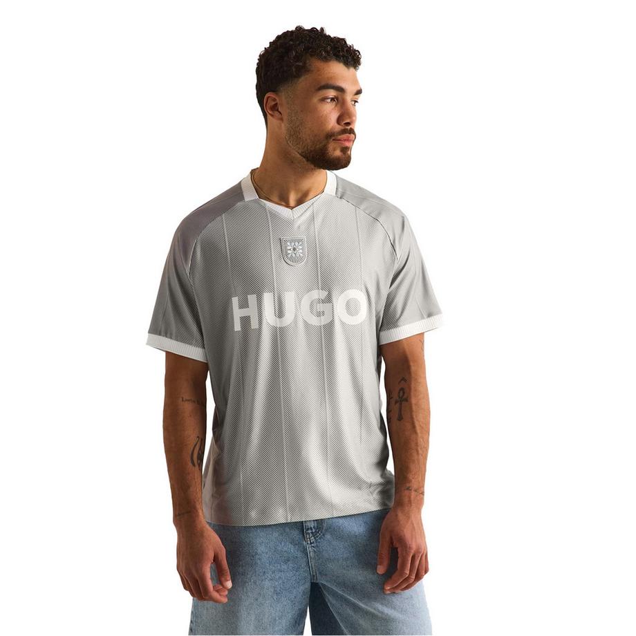 HUGO T-Shirt con Stampa Grafica e Scollatura a V  