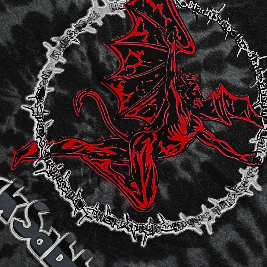 Black Sabbath Black Sabbath Red Henry T-Shirt Tie-Dye  