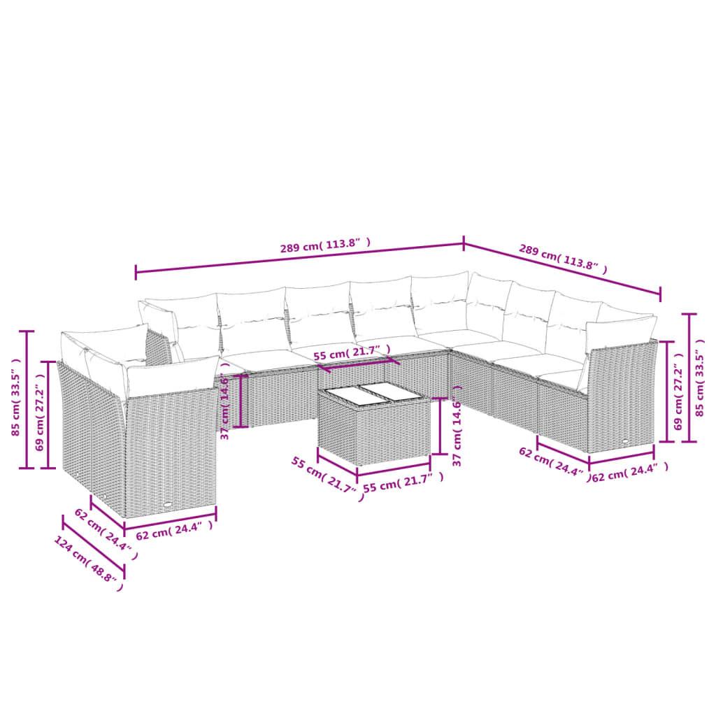 VidaXL Ensemble de canapés de jardin rotin synthétique  