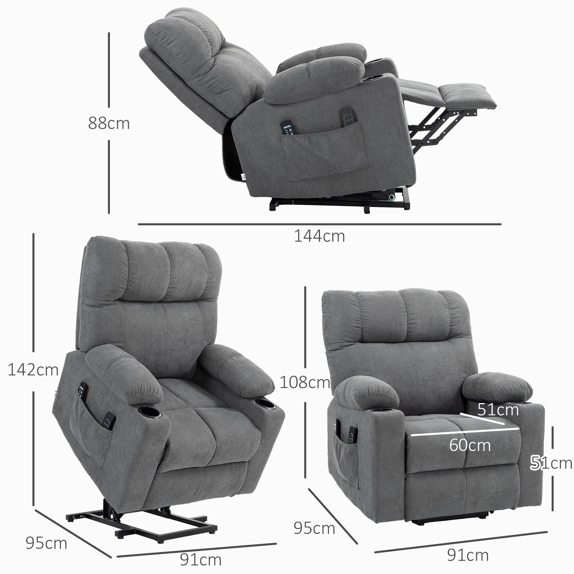 HOMCOM  Fauteuil avec aide à se lever 