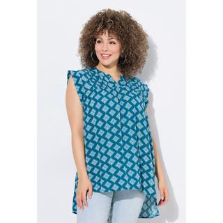 Ulla Popken Blusa smanicata svasata con nervature  