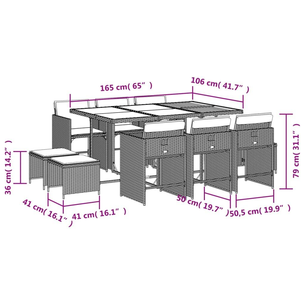 VidaXL Garten essgruppe poly-rattan  