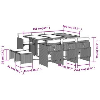 VidaXL Garten essgruppe poly-rattan  