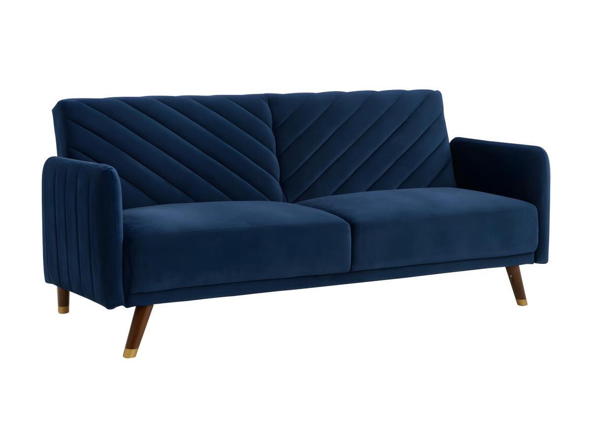 Vente-unique Schlafsofa Klappsofa 3Sitzer JORIS Samt  