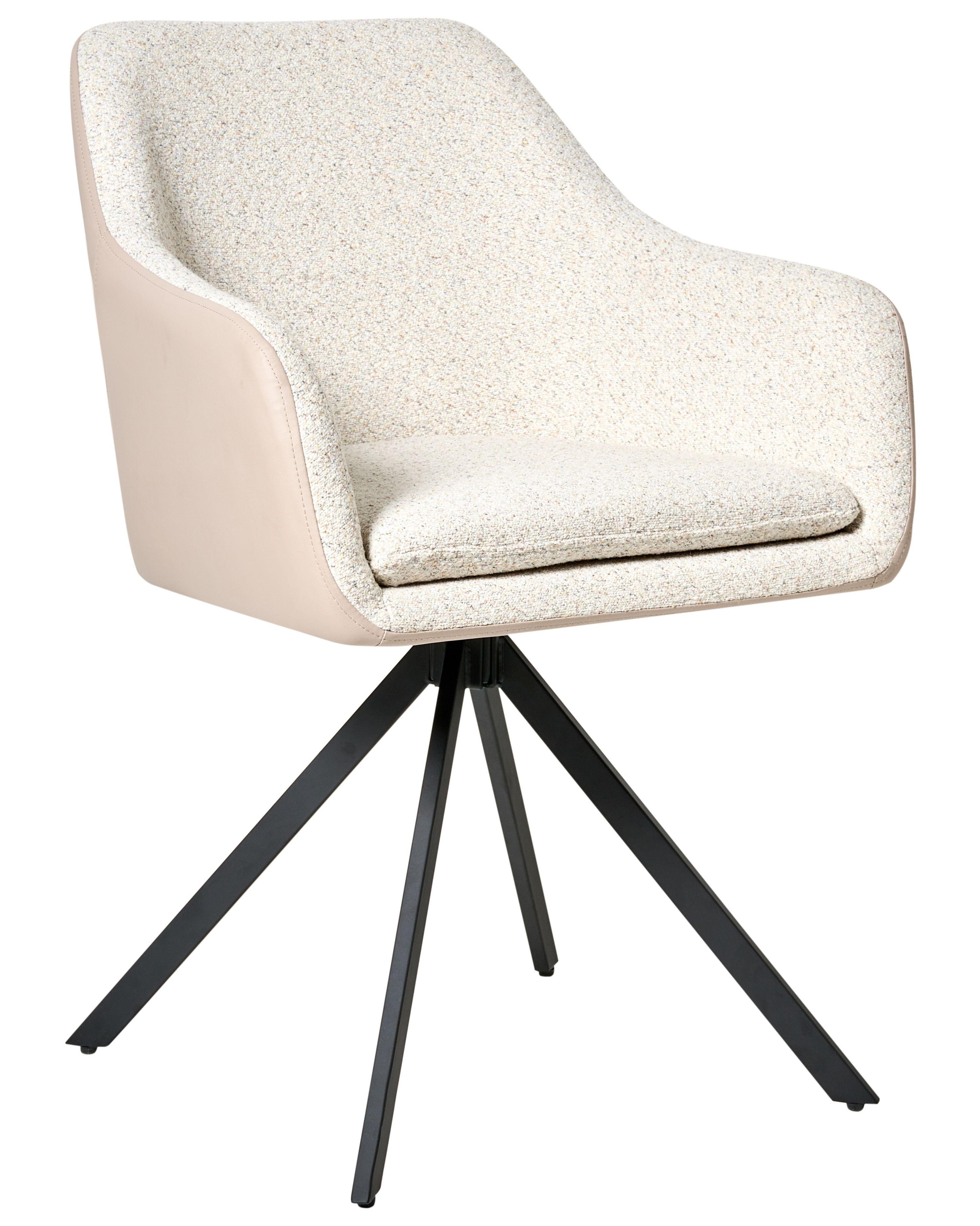 Beliani Esszimmerstuhl 2er Set aus Bouclé Minimalistisch LITHIA  