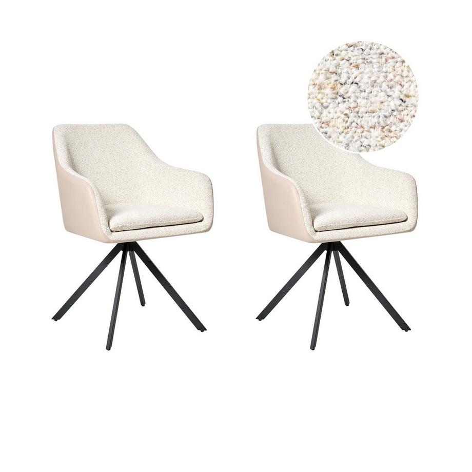 Lot de 2 chaises de salle à manger en Bouclé  LITHIA