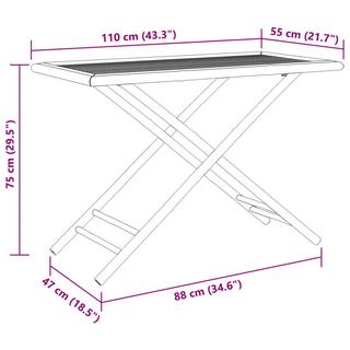 VidaXL Table de jardin bambou  