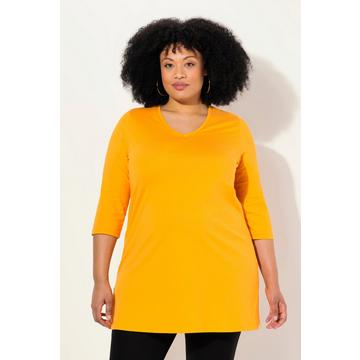 Longshirt, A-Linie, V-Ausschnitt, 3/4-Arm