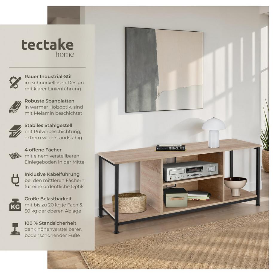 Tectake TV-Regal Denver Industrial Style Holz und Stahl  