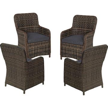 Ensemble de fauteuils de jardin Bordeaux brun oeillet (4 pièces)