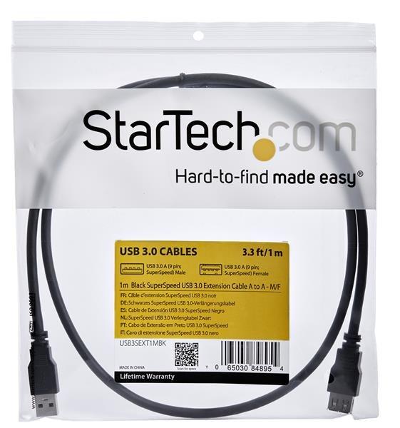 STARTECH.COM  Câble d'extension noir SuperSpeed USB 3.0 A vers A 1 m - M/F 