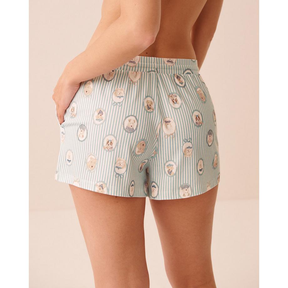La Vie En Rose Short de pyjama ultra doux imprimé chiens parisiens  