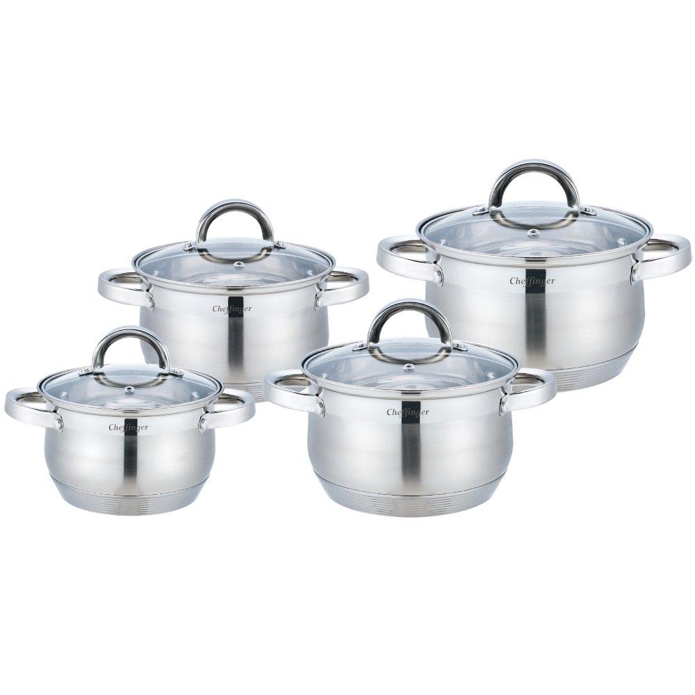 Cheffinger Set de Casseroles en Acier Inoxydable 8 pièces  