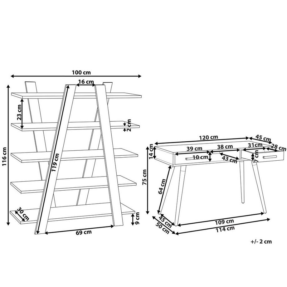Beliani  Büromöbel-Set aus MDF-Platte Skandinavisch ESCALANTE/FRISCO 