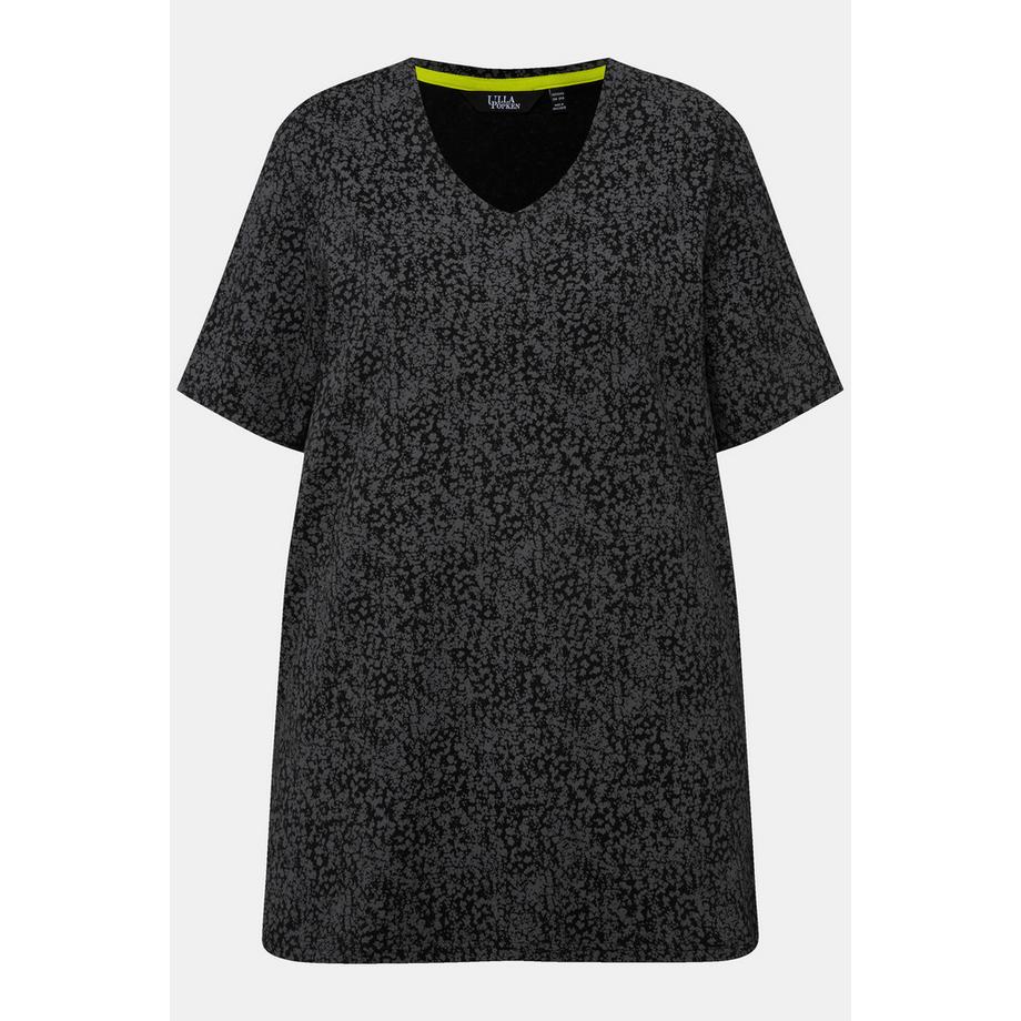 Ulla Popken T-Shirt Linea A Scollo V Maniche Corte Pois  