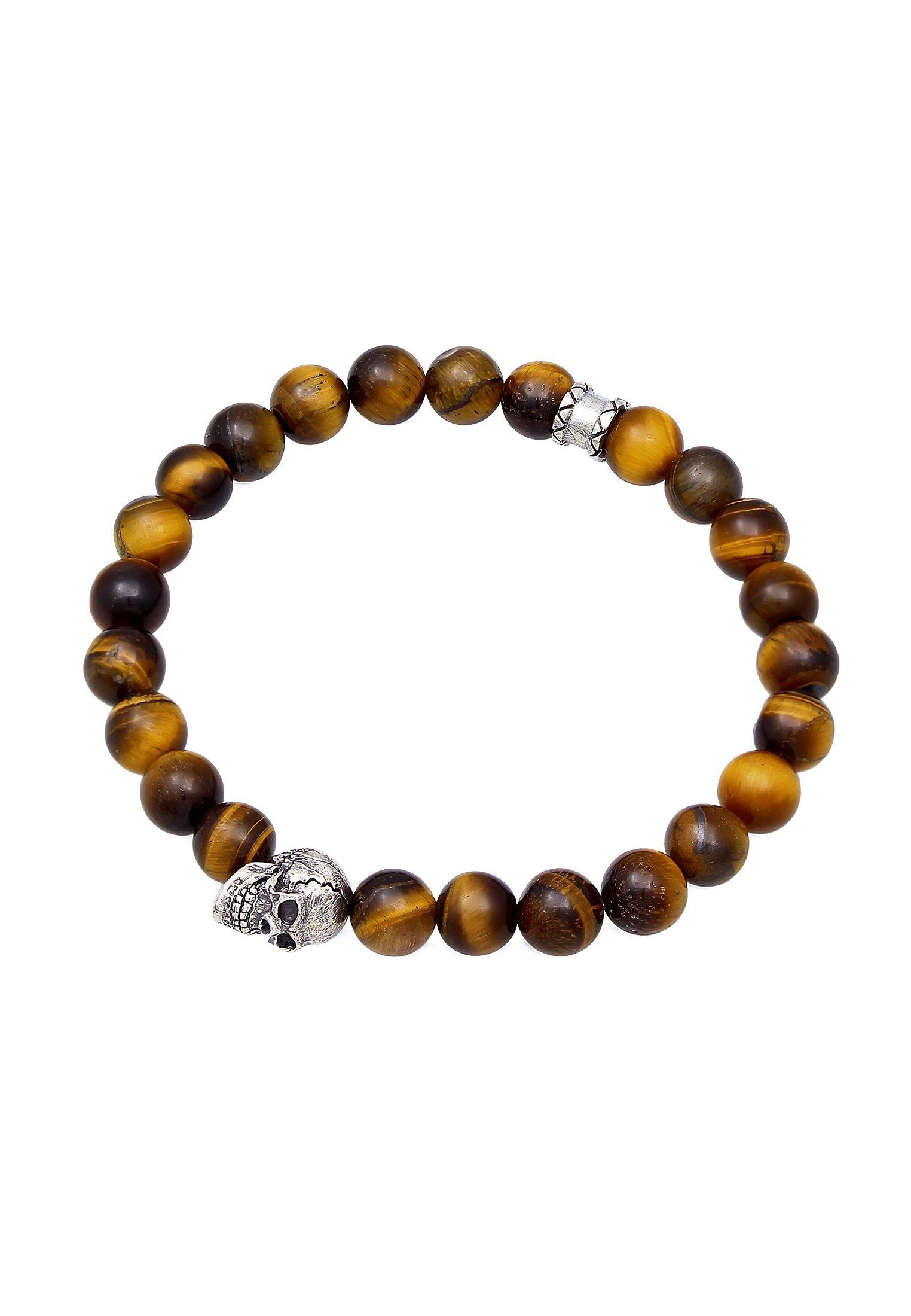 Kuzzoi  Armband  Totenkopf Tigerauge Beads 925 Silber 