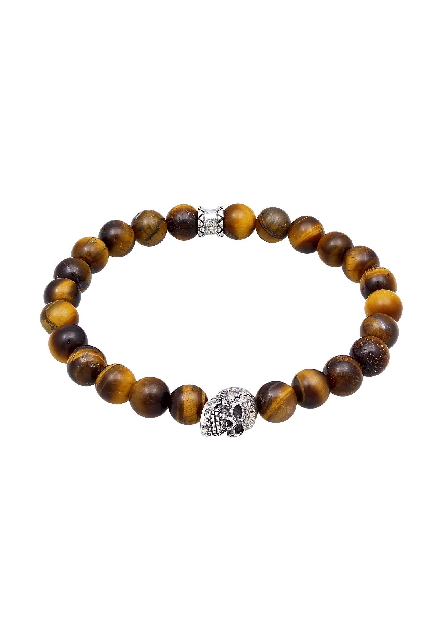 Kuzzoi  Armband  Totenkopf Tigerauge Beads 925 Silber 