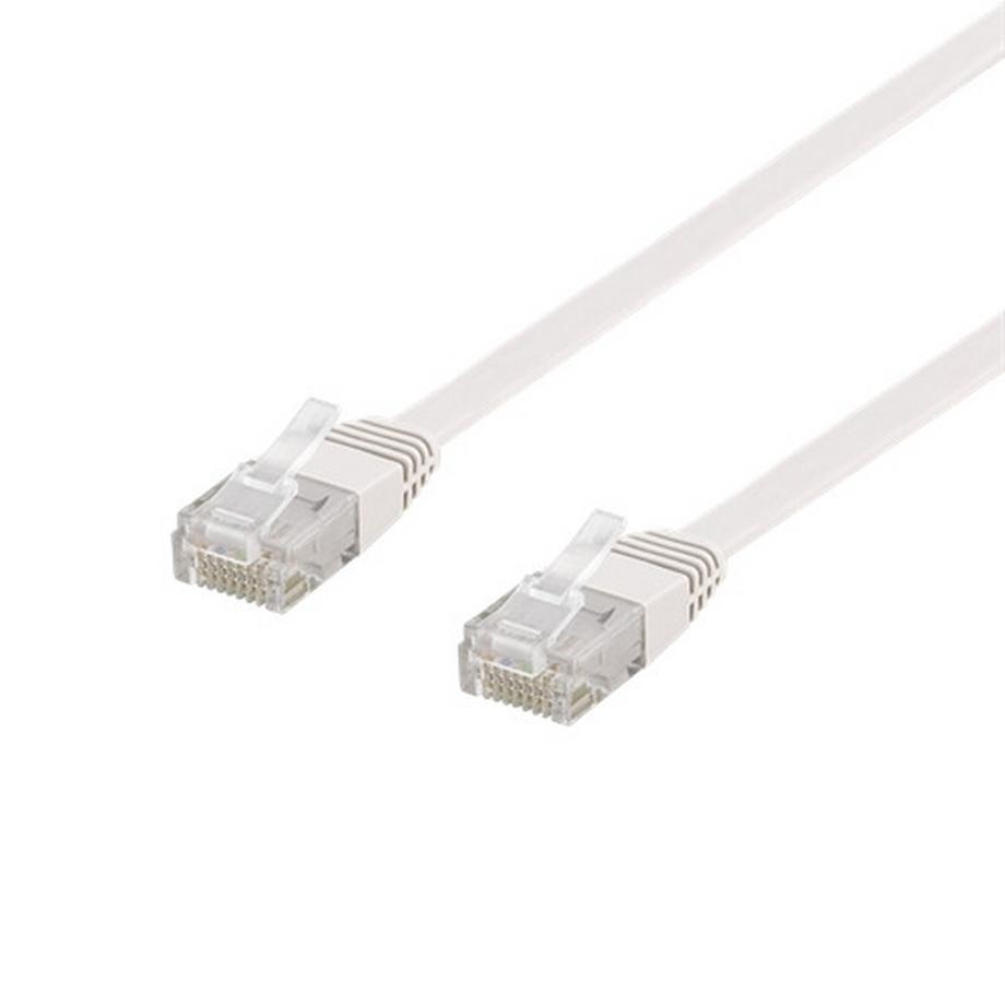 Câble réseau câble patch UTP Cat6 0,3 m, blanc, plat