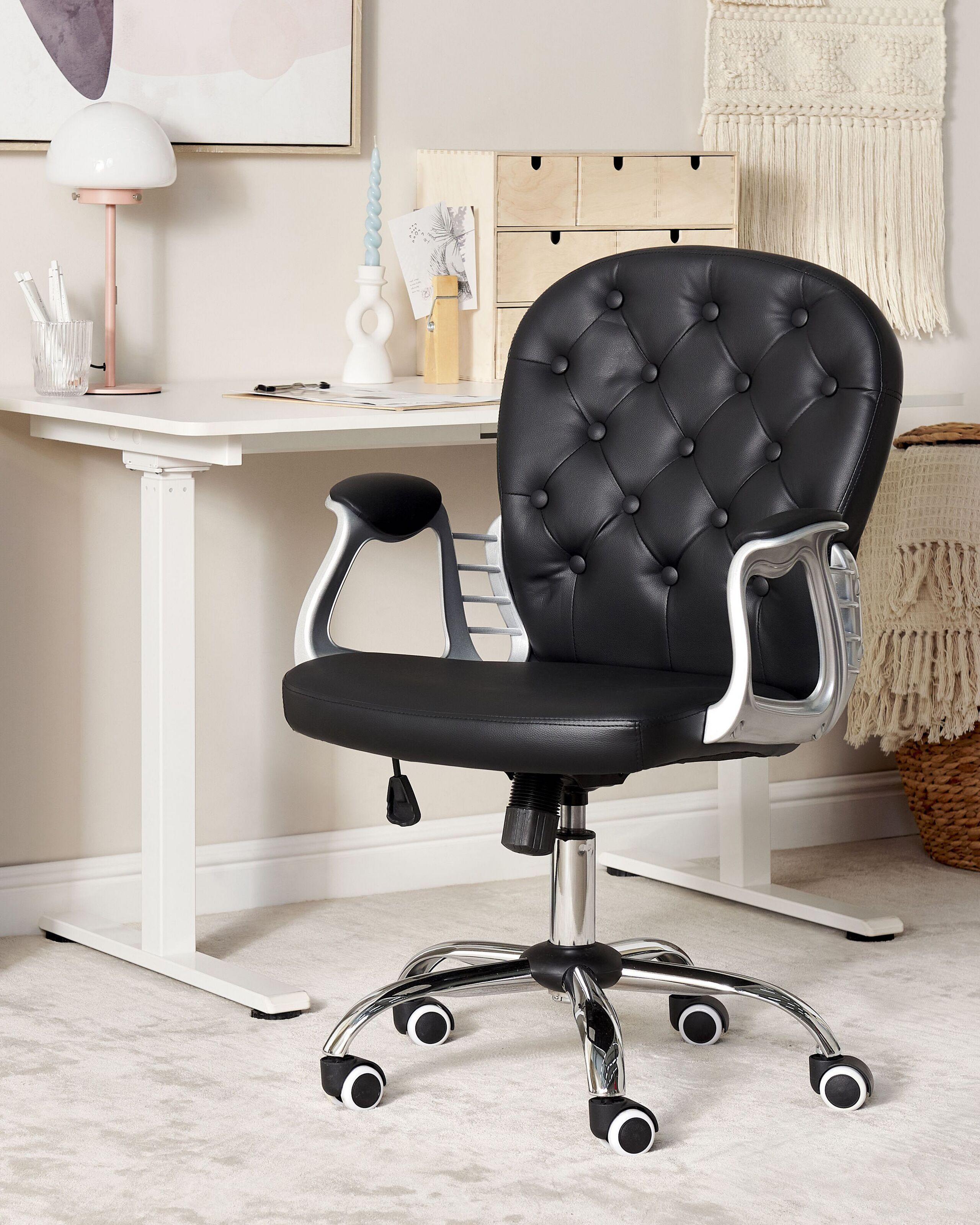 Beliani Chaise de bureau en Cuir PU Glamour PRINCESS  