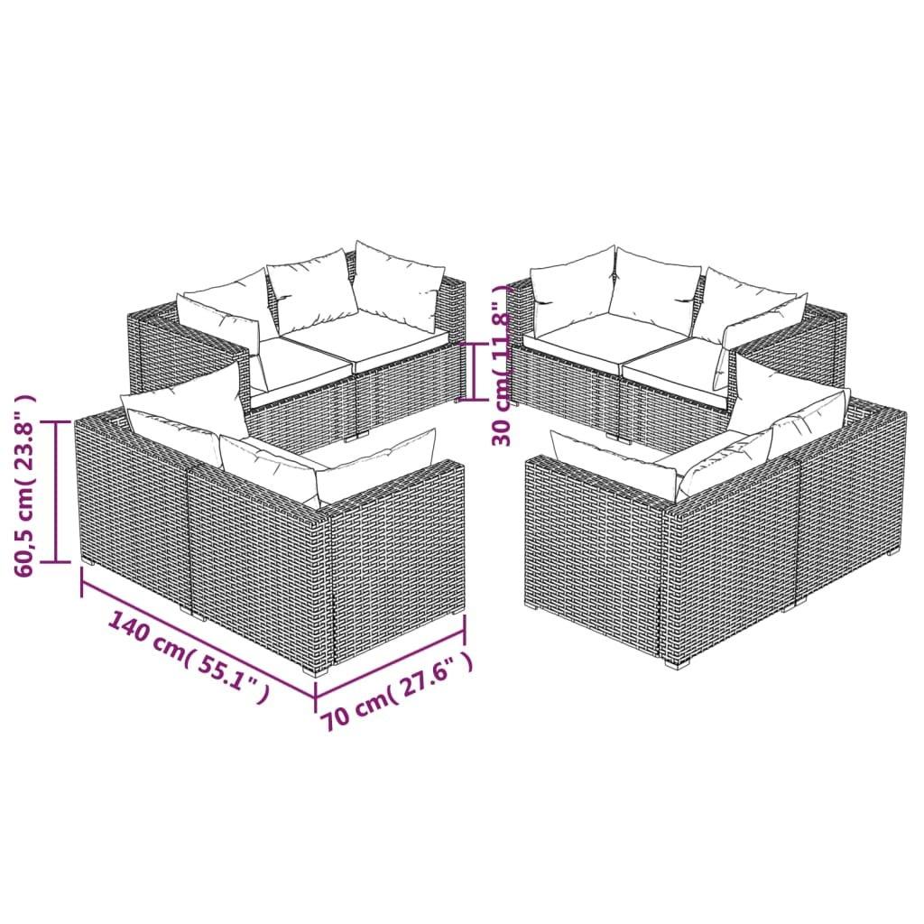 VidaXL Garten-lounge-set poly-rattan  