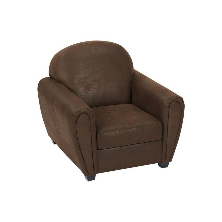 Vente-unique Fauteuil en microfibre aspect cuir vieilli club VICTORY III  