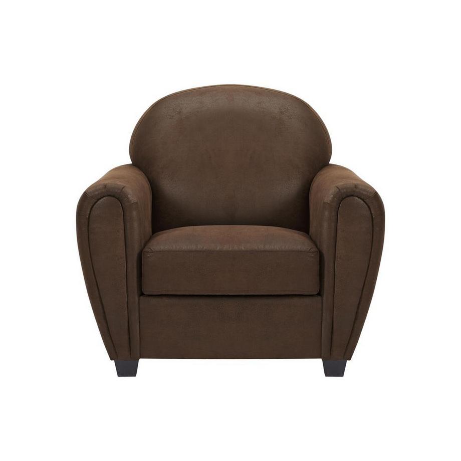 Vente-unique Fauteuil en microfibre aspect cuir vieilli club VICTORY III  