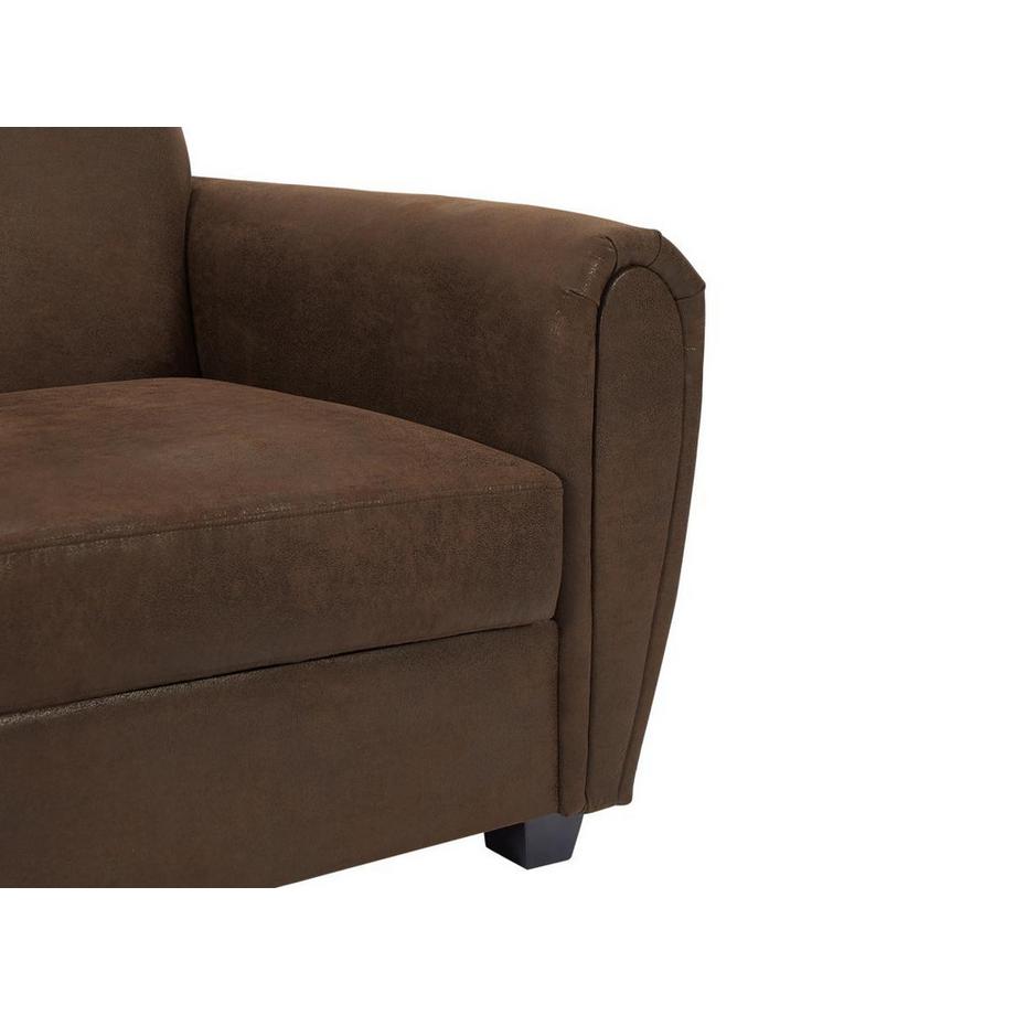 Vente-unique Fauteuil en microfibre aspect cuir vieilli club VICTORY III  