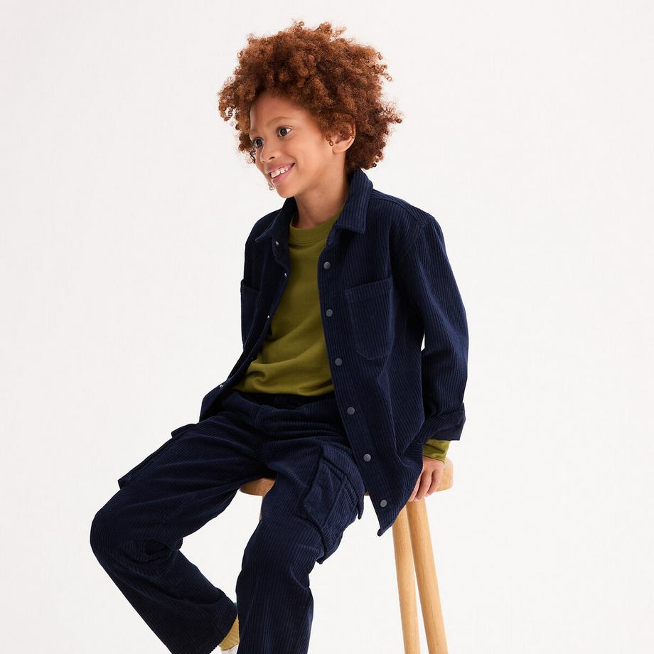 Langärmeliges Überhemd aus Samt