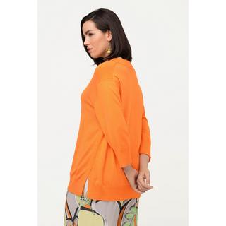 Ulla Popken  Pullover, Oversized, V-Ausschnitt, 3/4-Arm 