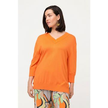 Pullover, Oversized, V-Ausschnitt, 3/4-Arm